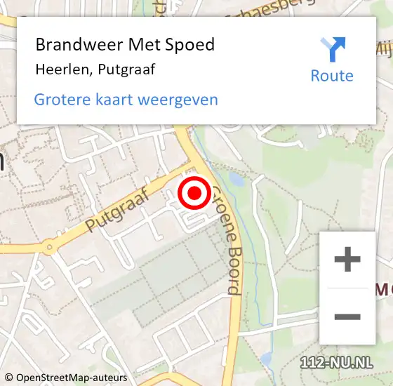 Locatie op kaart van de 112 melding: Brandweer Met Spoed Naar Heerlen, Putgraaf op 3 mei 2024 23:16