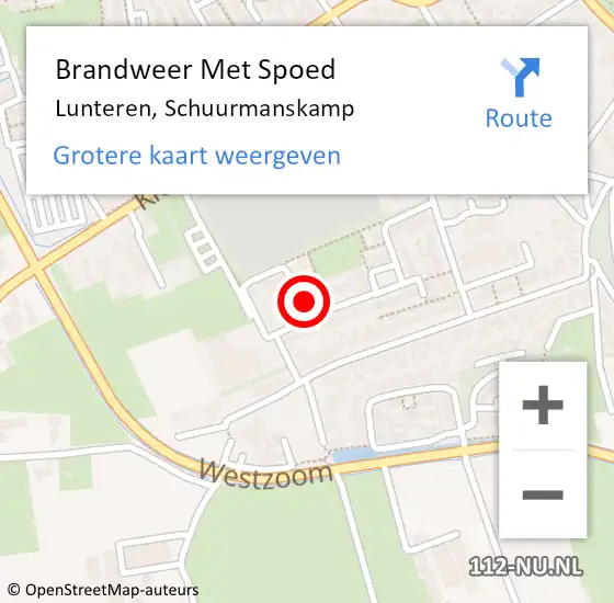 Locatie op kaart van de 112 melding: Brandweer Met Spoed Naar Lunteren, Schuurmanskamp op 3 mei 2024 23:54