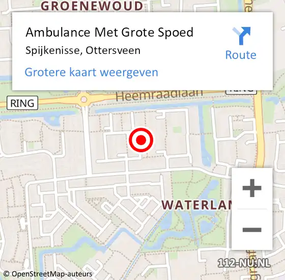 Locatie op kaart van de 112 melding: Ambulance Met Grote Spoed Naar Spijkenisse, Ottersveen op 4 mei 2024 00:16