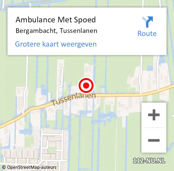 Locatie op kaart van de 112 melding: Ambulance Met Spoed Naar Bergambacht, Tussenlanen op 4 mei 2024 00:37