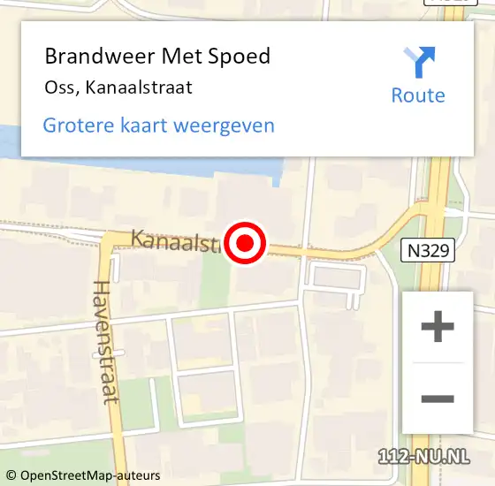 Locatie op kaart van de 112 melding: Brandweer Met Spoed Naar Oss, Kanaalstraat op 4 mei 2024 00:51