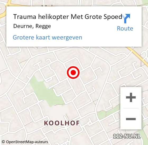 Locatie op kaart van de 112 melding: Trauma helikopter Met Grote Spoed Naar Deurne, Regge op 4 mei 2024 00:52