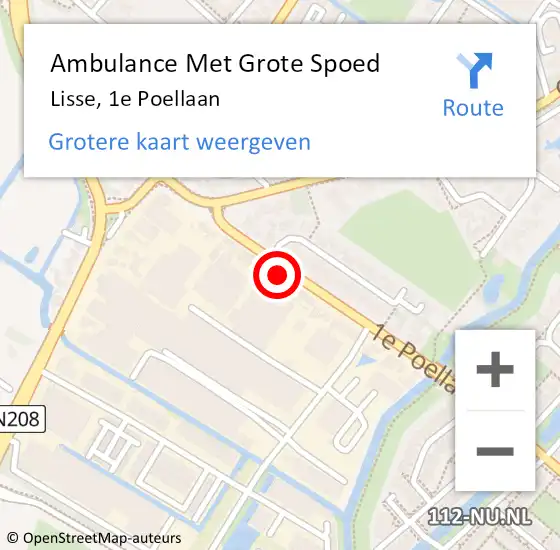 Locatie op kaart van de 112 melding: Ambulance Met Grote Spoed Naar Lisse, 1e Poellaan op 4 mei 2024 03:28