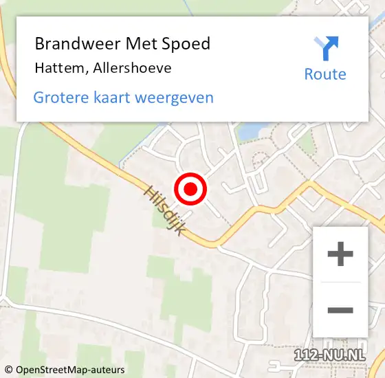 Locatie op kaart van de 112 melding: Brandweer Met Spoed Naar Hattem, Allershoeve op 4 oktober 2014 16:25