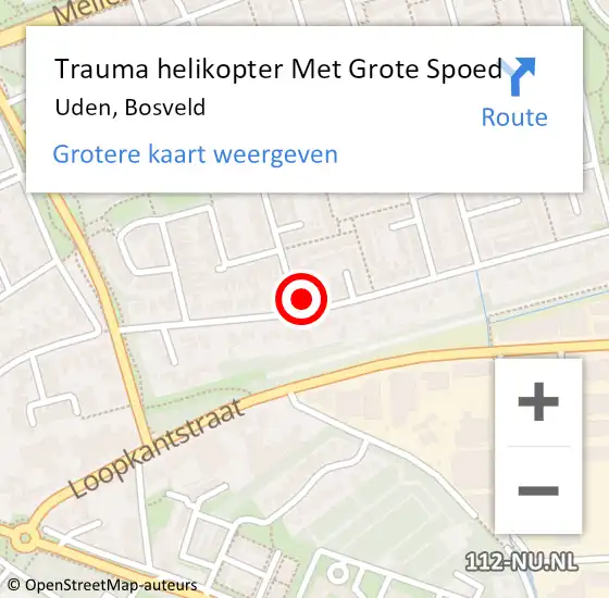 Locatie op kaart van de 112 melding: Trauma helikopter Met Grote Spoed Naar Uden, Bosveld op 4 mei 2024 05:54