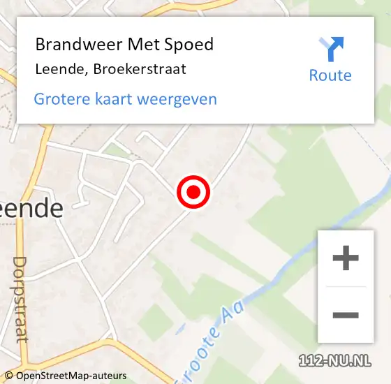 Locatie op kaart van de 112 melding: Brandweer Met Spoed Naar Leende, Broekerstraat op 4 mei 2024 06:42
