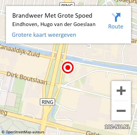 Locatie op kaart van de 112 melding: Brandweer Met Grote Spoed Naar Eindhoven, Hugo van der Goeslaan op 4 mei 2024 07:27