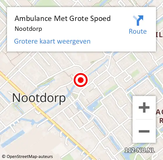 Locatie op kaart van de 112 melding: Ambulance Met Grote Spoed Naar Nootdorp op 4 mei 2024 09:28