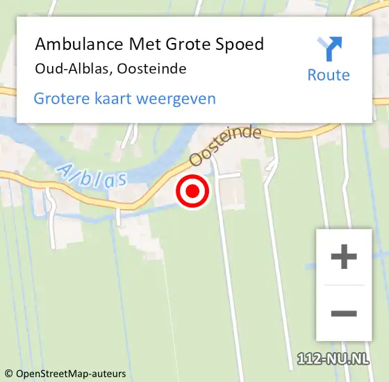 Locatie op kaart van de 112 melding: Ambulance Met Grote Spoed Naar Oud-Alblas, Oosteinde op 4 mei 2024 09:30