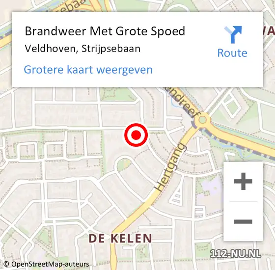 Locatie op kaart van de 112 melding: Brandweer Met Grote Spoed Naar Veldhoven, Strijpsebaan op 4 mei 2024 10:45