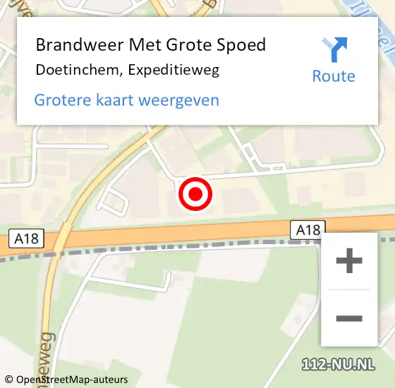 Locatie op kaart van de 112 melding: Brandweer Met Grote Spoed Naar Doetinchem, Expeditieweg op 4 mei 2024 11:00