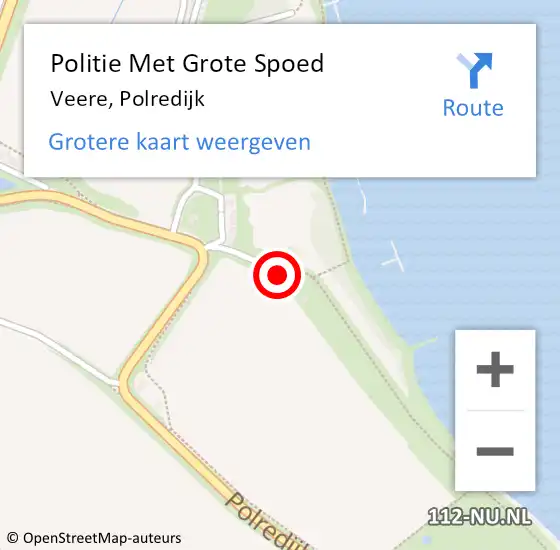 Locatie op kaart van de 112 melding: Politie Met Grote Spoed Naar Veere, Polredijk op 4 mei 2024 11:01