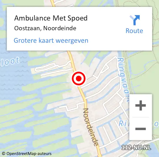 Locatie op kaart van de 112 melding: Ambulance Met Spoed Naar Oostzaan, Noordeinde op 4 mei 2024 11:03