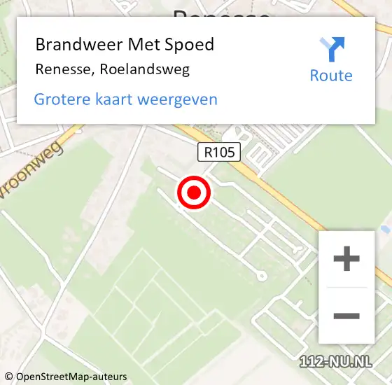 Locatie op kaart van de 112 melding: Brandweer Met Spoed Naar Renesse, Roelandsweg op 4 mei 2024 11:10