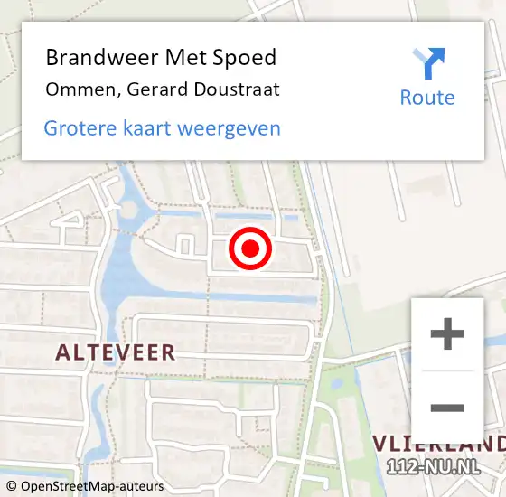 Locatie op kaart van de 112 melding: Brandweer Met Spoed Naar Ommen, Gerard Doustraat op 4 mei 2024 11:24