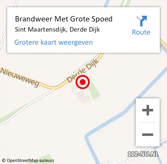 Locatie op kaart van de 112 melding: Brandweer Met Grote Spoed Naar Sint Maartensdijk, Derde Dijk op 4 mei 2024 11:43