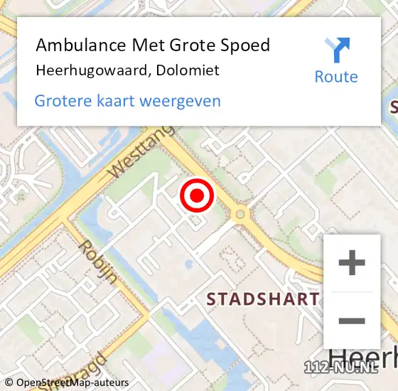 Locatie op kaart van de 112 melding: Ambulance Met Grote Spoed Naar Heerhugowaard, Dolomiet op 4 mei 2024 11:47