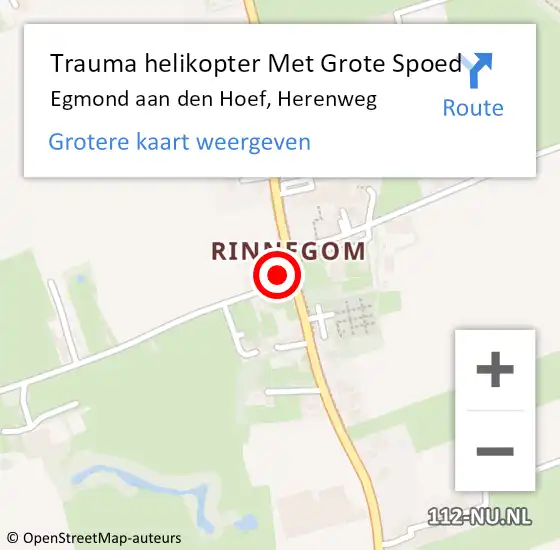 Locatie op kaart van de 112 melding: Trauma helikopter Met Grote Spoed Naar Egmond aan den Hoef, Herenweg op 4 mei 2024 11:52