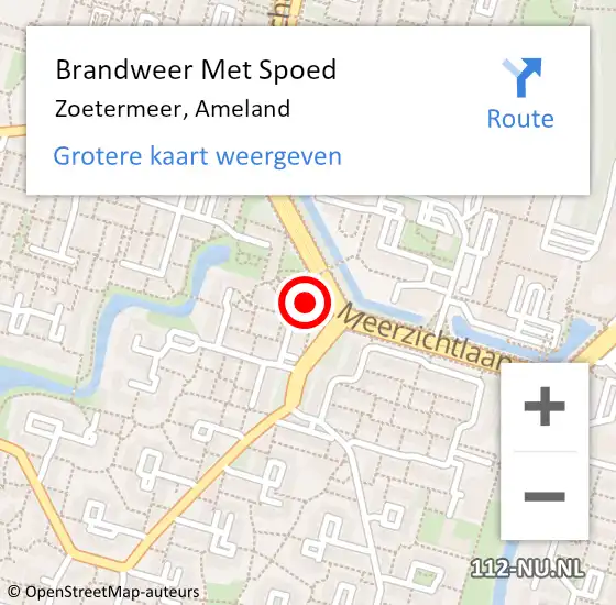 Locatie op kaart van de 112 melding: Brandweer Met Spoed Naar Zoetermeer, Ameland op 4 mei 2024 12:00