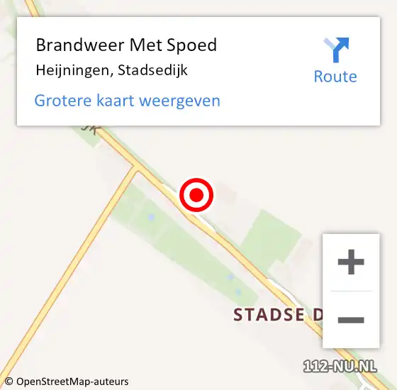 Locatie op kaart van de 112 melding: Brandweer Met Spoed Naar Heijningen, Stadsedijk op 4 mei 2024 12:00