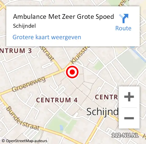 Locatie op kaart van de 112 melding: Ambulance Met Zeer Grote Spoed Naar Schijndel op 4 mei 2024 12:32