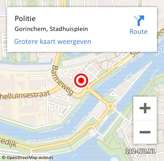 Locatie op kaart van de 112 melding: Politie Gorinchem, Stadhuisplein op 4 mei 2024 12:32