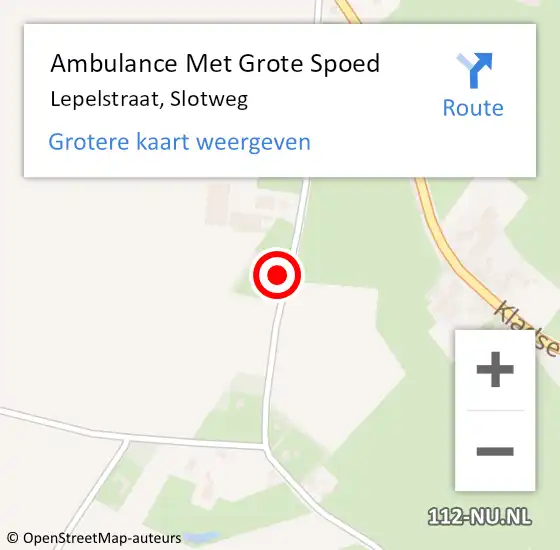 Locatie op kaart van de 112 melding: Ambulance Met Grote Spoed Naar Lepelstraat, Slotweg op 4 oktober 2014 17:06