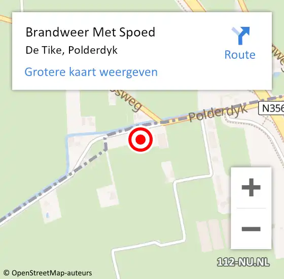 Locatie op kaart van de 112 melding: Brandweer Met Spoed Naar De Tike, Polderdyk op 4 mei 2024 13:00