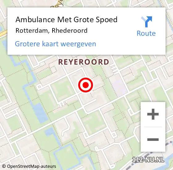 Locatie op kaart van de 112 melding: Ambulance Met Grote Spoed Naar Rotterdam, Rhederoord op 4 mei 2024 13:03