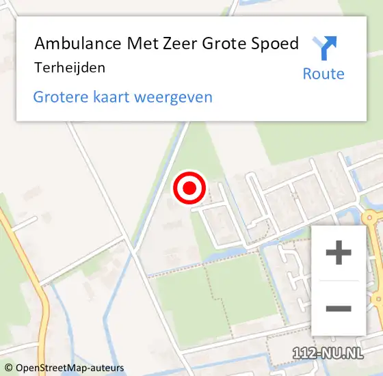 Locatie op kaart van de 112 melding: Ambulance Met Zeer Grote Spoed Naar Terheijden op 4 mei 2024 13:15