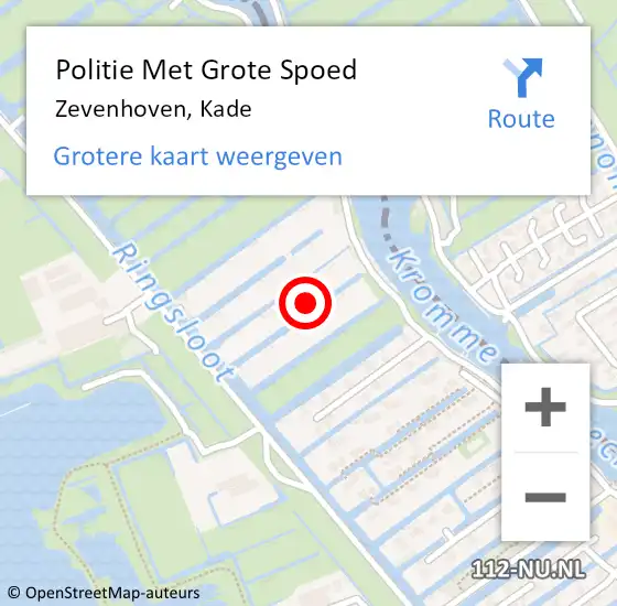 Locatie op kaart van de 112 melding: Politie Met Grote Spoed Naar Zevenhoven, Kade op 4 mei 2024 13:31