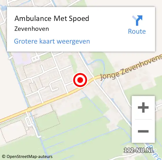Locatie op kaart van de 112 melding: Ambulance Met Spoed Naar Zevenhoven op 4 mei 2024 13:40