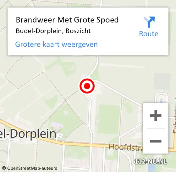 Locatie op kaart van de 112 melding: Brandweer Met Grote Spoed Naar Budel-Dorplein, Boszicht op 4 mei 2024 13:41