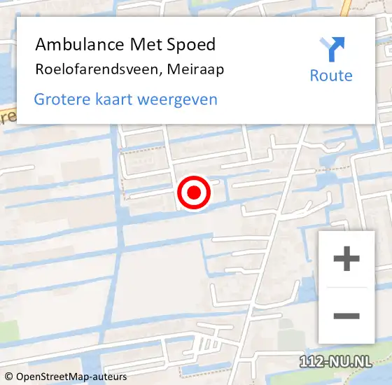 Locatie op kaart van de 112 melding: Ambulance Met Spoed Naar Roelofarendsveen, Meiraap op 4 mei 2024 13:47
