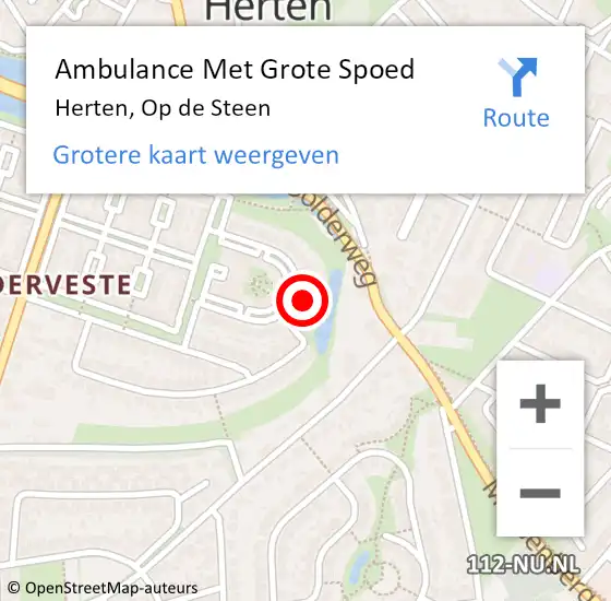 Locatie op kaart van de 112 melding: Ambulance Met Grote Spoed Naar Herten, Op de Steen op 4 mei 2024 13:52