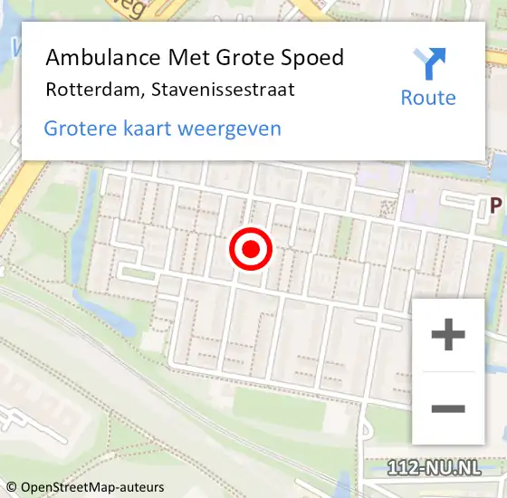 Locatie op kaart van de 112 melding: Ambulance Met Grote Spoed Naar Rotterdam, Stavenissestraat op 4 mei 2024 14:00