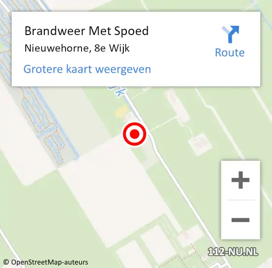 Locatie op kaart van de 112 melding: Brandweer Met Spoed Naar Nieuwehorne, 8e Wijk op 4 mei 2024 14:15