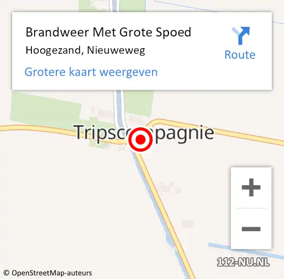 Locatie op kaart van de 112 melding: Brandweer Met Grote Spoed Naar Hoogezand, Nieuweweg op 4 mei 2024 15:13