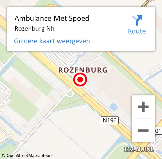Locatie op kaart van de 112 melding: Ambulance Met Spoed Naar Rozenburg op 4 mei 2024 15:27