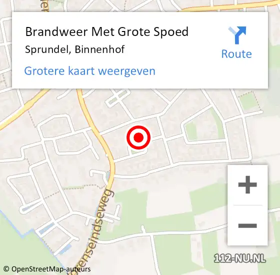 Locatie op kaart van de 112 melding: Brandweer Met Grote Spoed Naar Sprundel, Binnenhof op 4 mei 2024 15:29