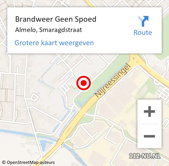 Locatie op kaart van de 112 melding: Brandweer Geen Spoed Naar Almelo, Smaragdstraat op 4 mei 2024 15:50