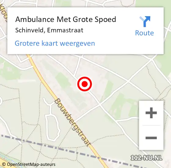 Locatie op kaart van de 112 melding: Ambulance Met Grote Spoed Naar Schinveld, Emmastraat op 4 oktober 2014 17:25