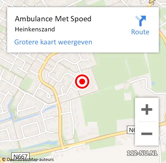 Locatie op kaart van de 112 melding: Ambulance Met Spoed Naar Heinkenszand op 4 mei 2024 15:59