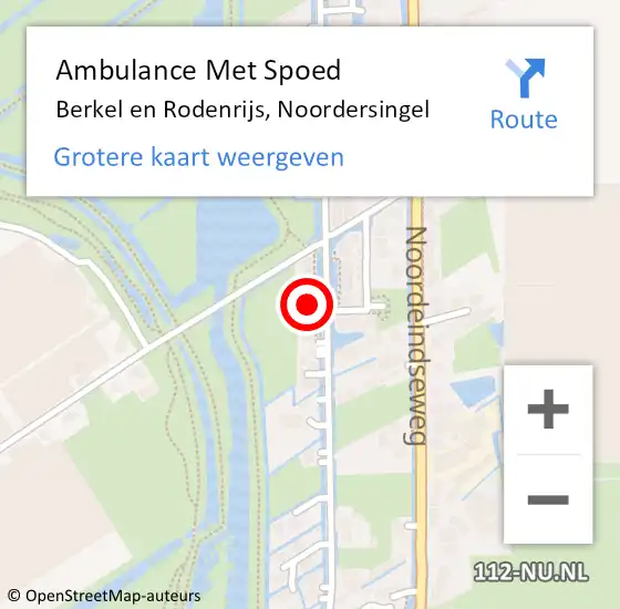 Locatie op kaart van de 112 melding: Ambulance Met Spoed Naar Berkel en Rodenrijs, Noordersingel op 4 mei 2024 16:11