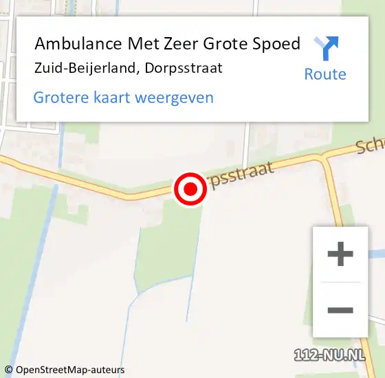 Locatie op kaart van de 112 melding: Ambulance Met Zeer Grote Spoed Naar Zuid-Beijerland, Dorpsstraat op 4 mei 2024 16:13