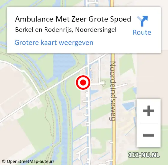 Locatie op kaart van de 112 melding: Ambulance Met Zeer Grote Spoed Naar Berkel en Rodenrijs, Noordersingel op 4 mei 2024 16:22
