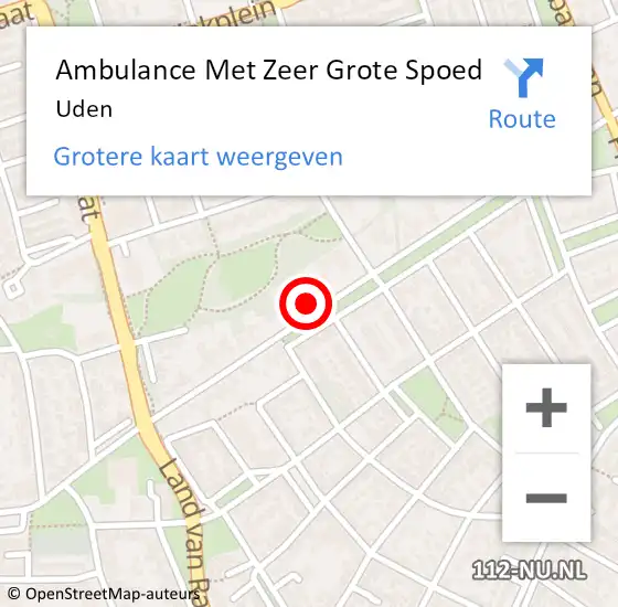 Locatie op kaart van de 112 melding: Ambulance Met Zeer Grote Spoed Naar Uden op 4 mei 2024 16:39