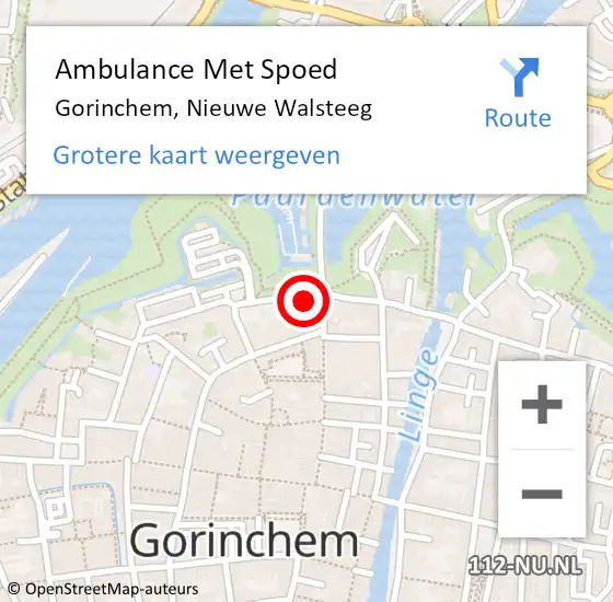 Locatie op kaart van de 112 melding: Ambulance Met Spoed Naar Gorinchem, Nieuwe Walsteeg op 4 mei 2024 16:43