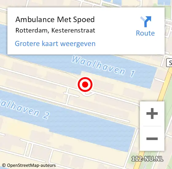 Locatie op kaart van de 112 melding: Ambulance Met Spoed Naar Rotterdam, Kesterenstraat op 4 mei 2024 16:47