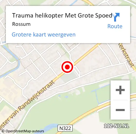 Locatie op kaart van de 112 melding: Trauma helikopter Met Grote Spoed Naar Rossum op 4 mei 2024 17:17